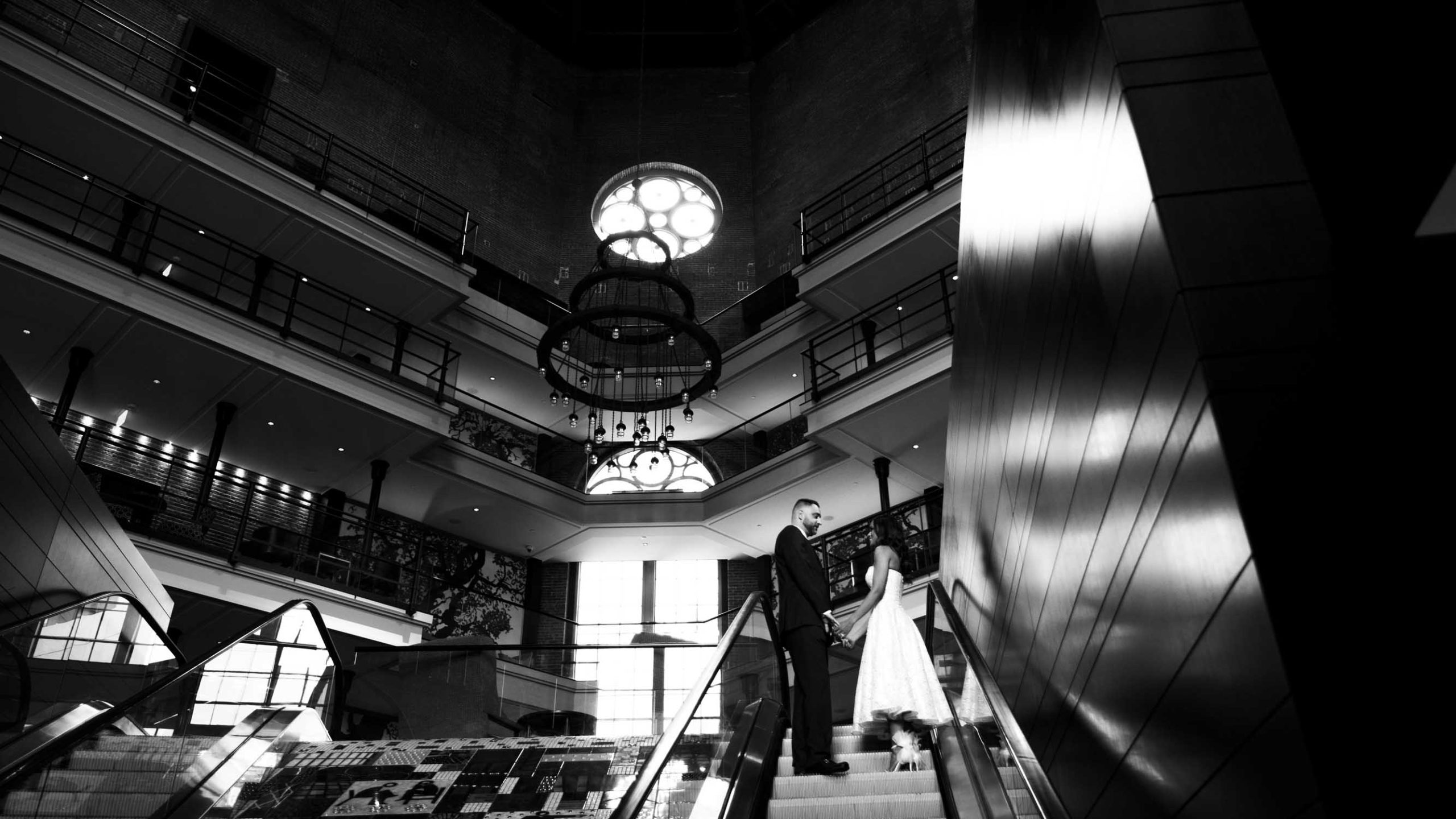 Engaged couple in the Liberty Hotel, Boston